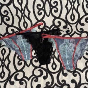 NWT Victoria's Secret Large Dream Angels Itsy Sheer Lace Panties - Set of 3